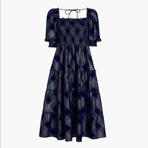 Hill House Home Nesli Navy Glitter Check Nap Dress